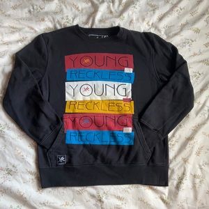 Iconic 2014 young and reckless crew neck sweater size small in great condition